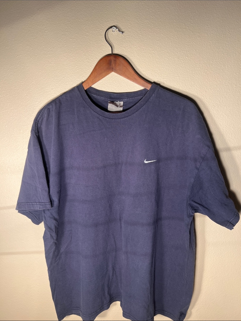 Vintage Nike Navy Short-Sleeve Swoosh T-Shirt XL